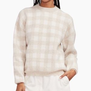 NWT Naadam Gingham Cashmere Sweater
